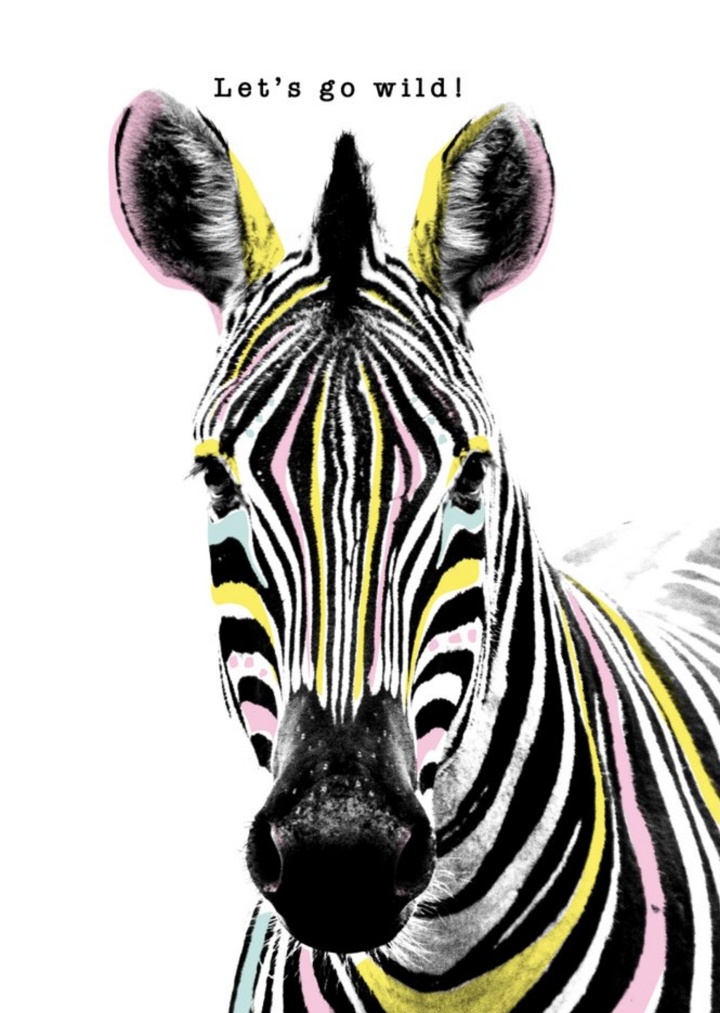 Moonpig Modern Design Zebra Lets Go Wild Card, Large
