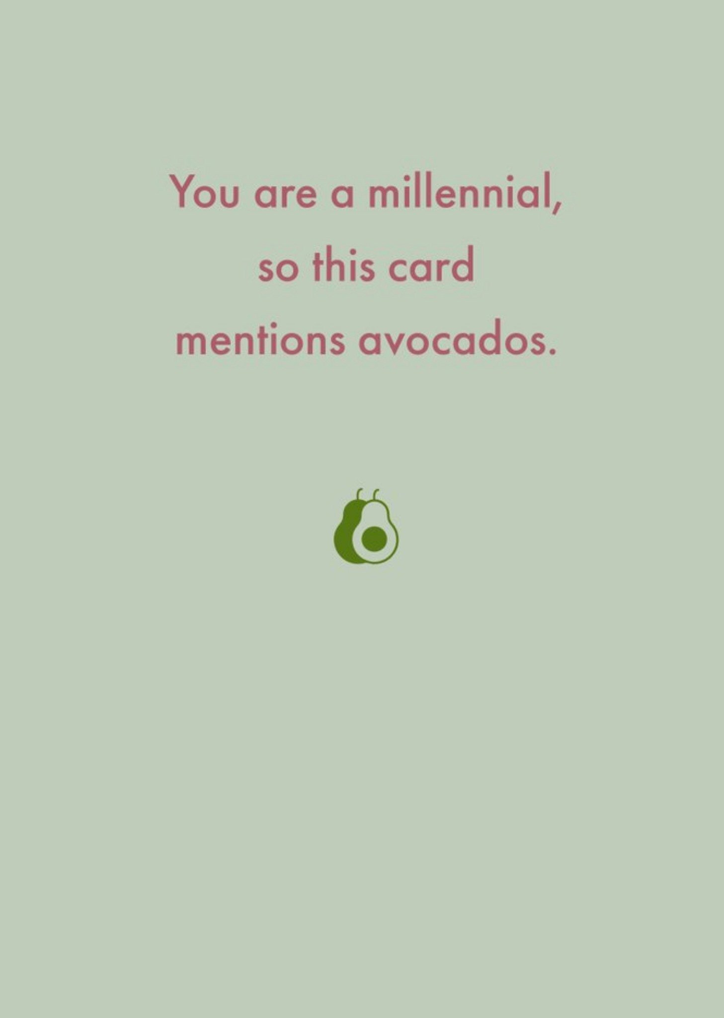 Deadpan You Are A Millennial Funny Birthday Card Ecard