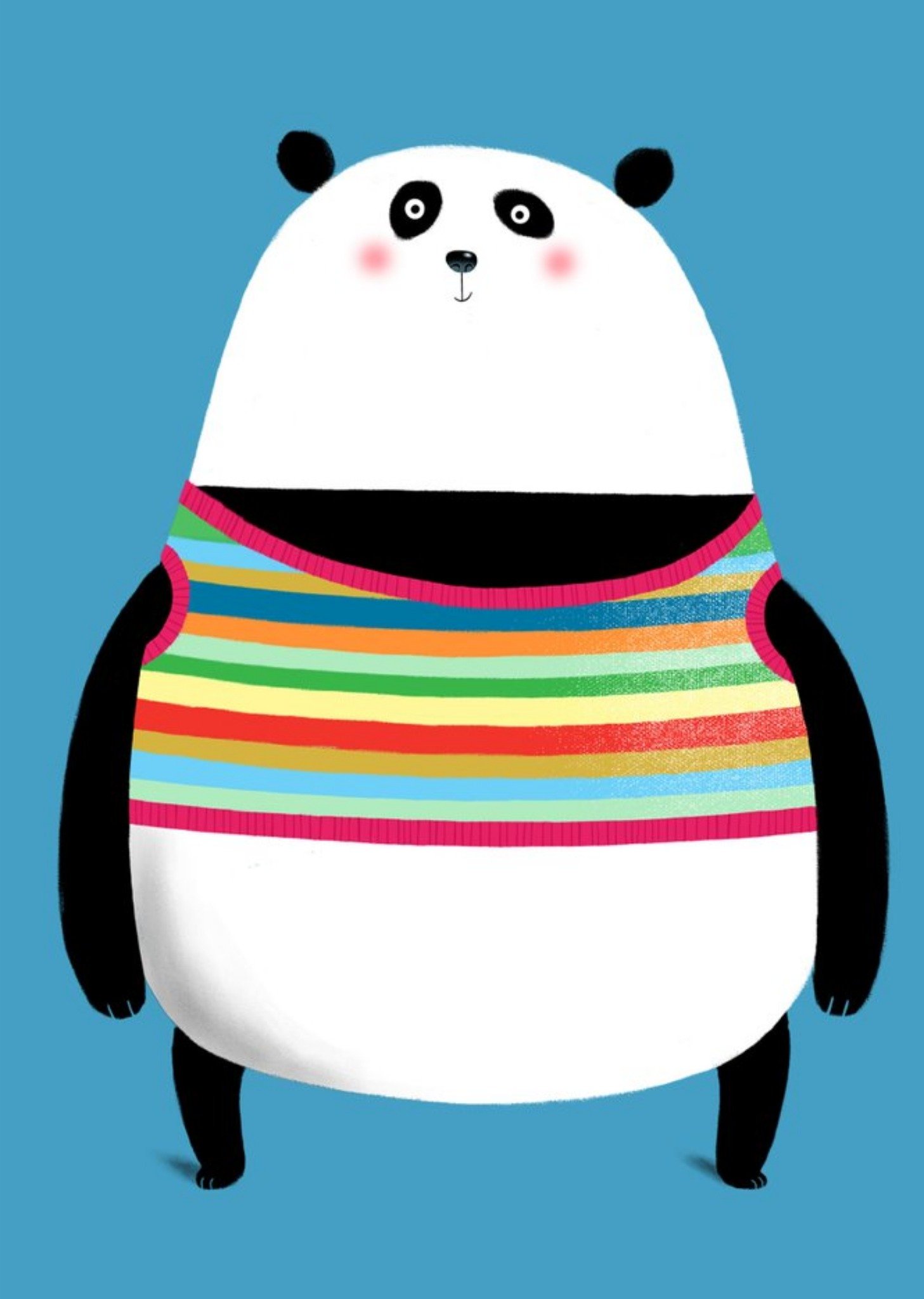 Modern Cute Illustration Panda In Knitted Jumper Card Ecard