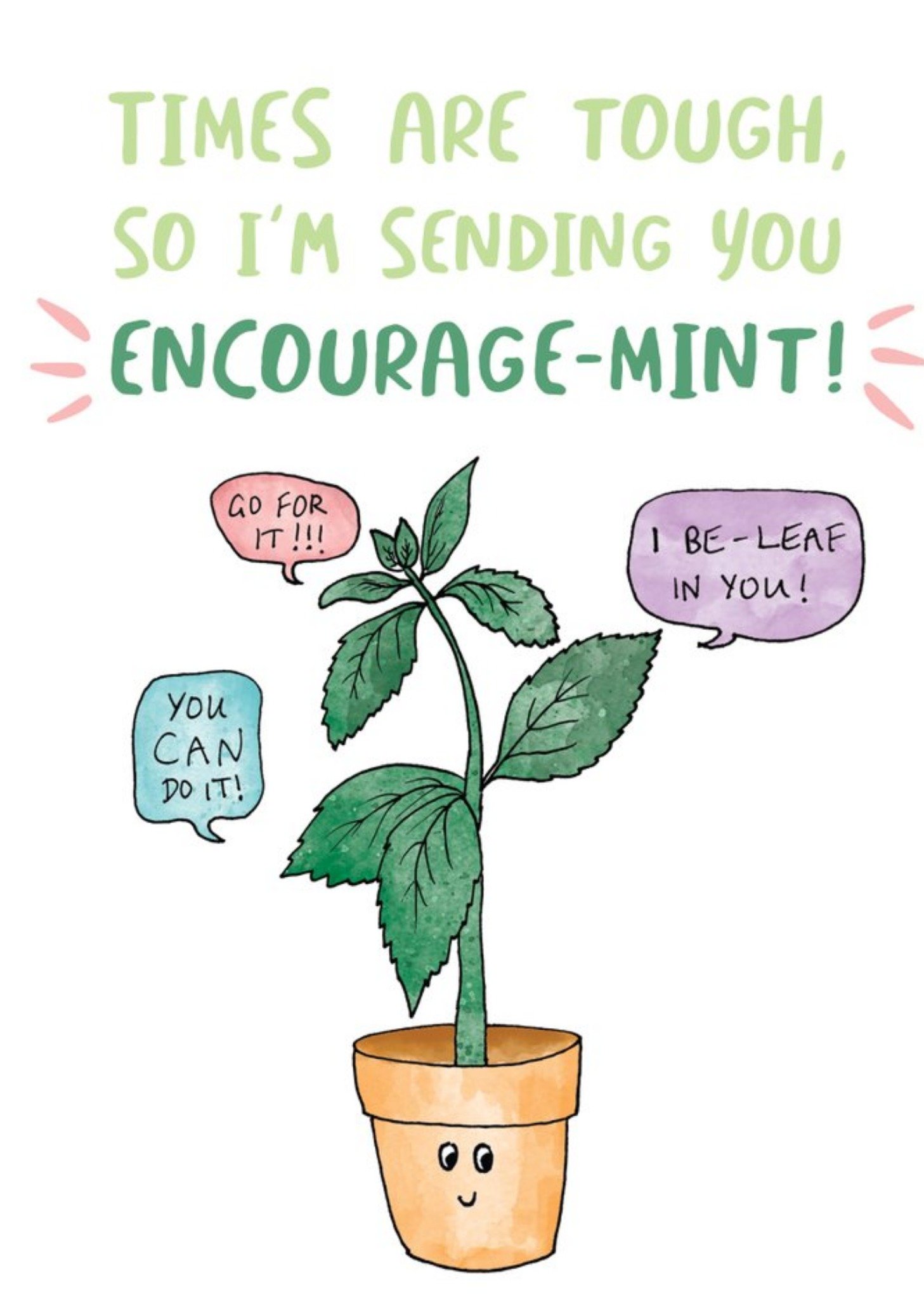 Puntastic Times Are Tough So I'm Sending You Encourage-Mint Card Ecard