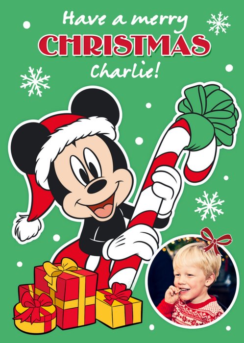 Disney Mickey Mouse Photo Upload Christmas Card