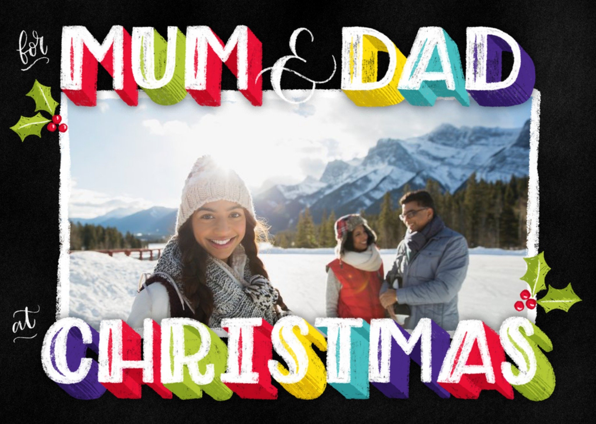 Moonpig Dusty Mum And Dad Christmas Photo Upload Card Ecard