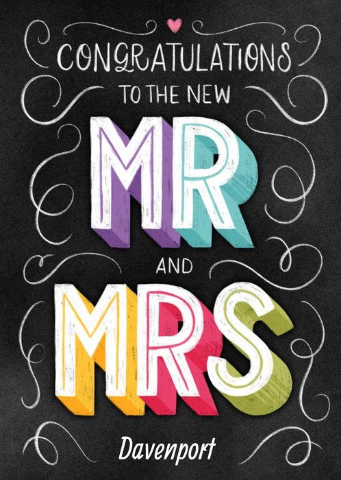 Wedding Card Congratulations to the new Mr and Mrs