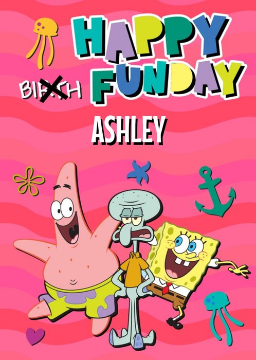Spongebob Squarepants Funny Happy Funday Birthday Card