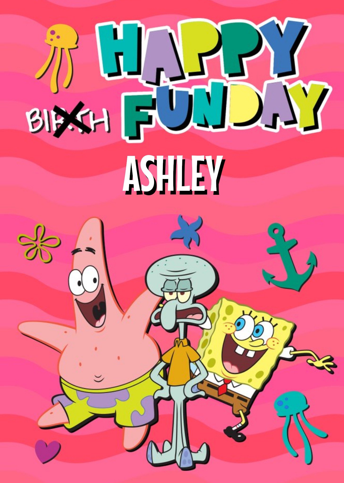 Nickelodeon Spongebob Squarepants Funny Happy Funday Birthday Card Ecard