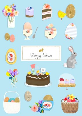 Easter Objects Personalised Happy Easter Card