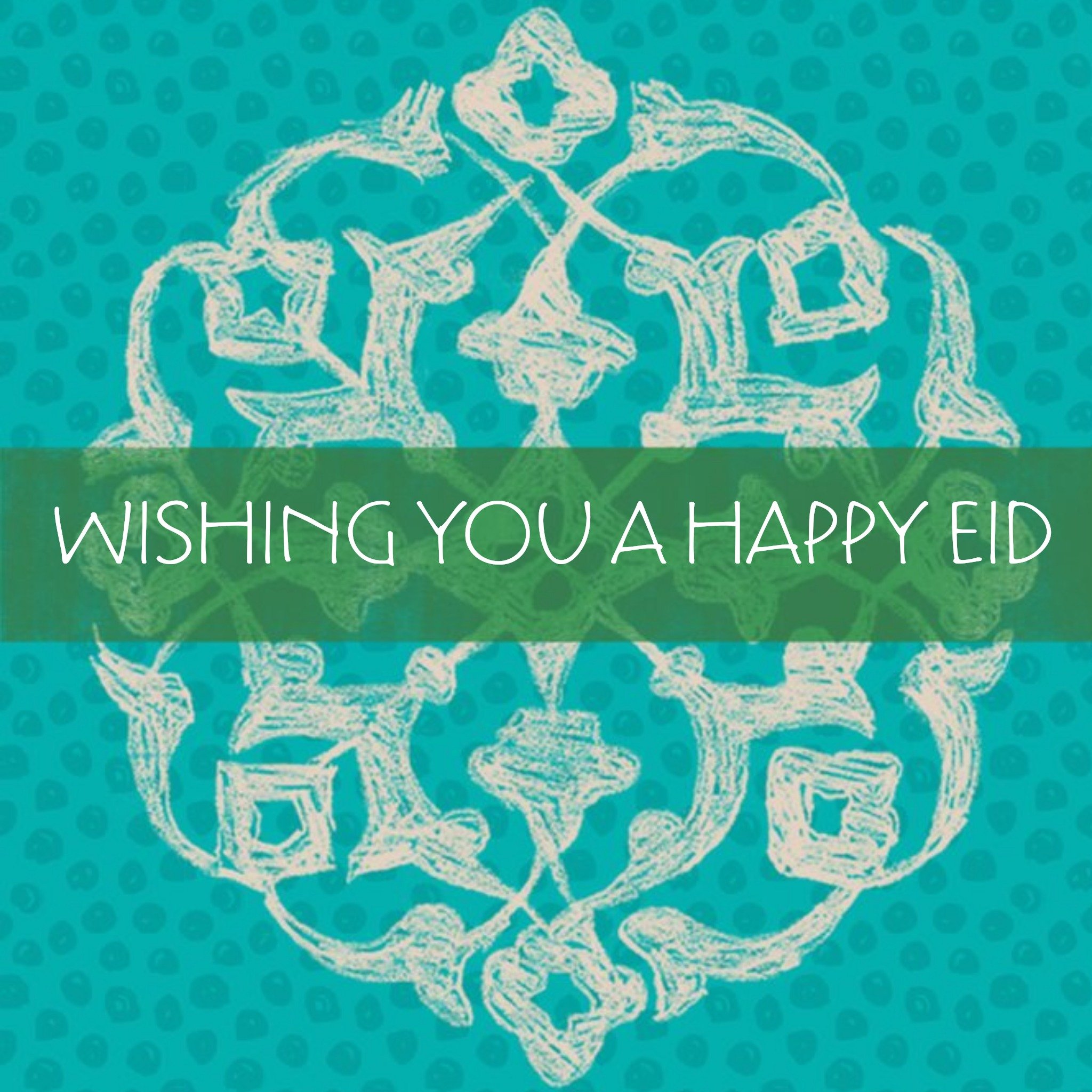 Moonpig Bright Teal Happy Eid Card, Square