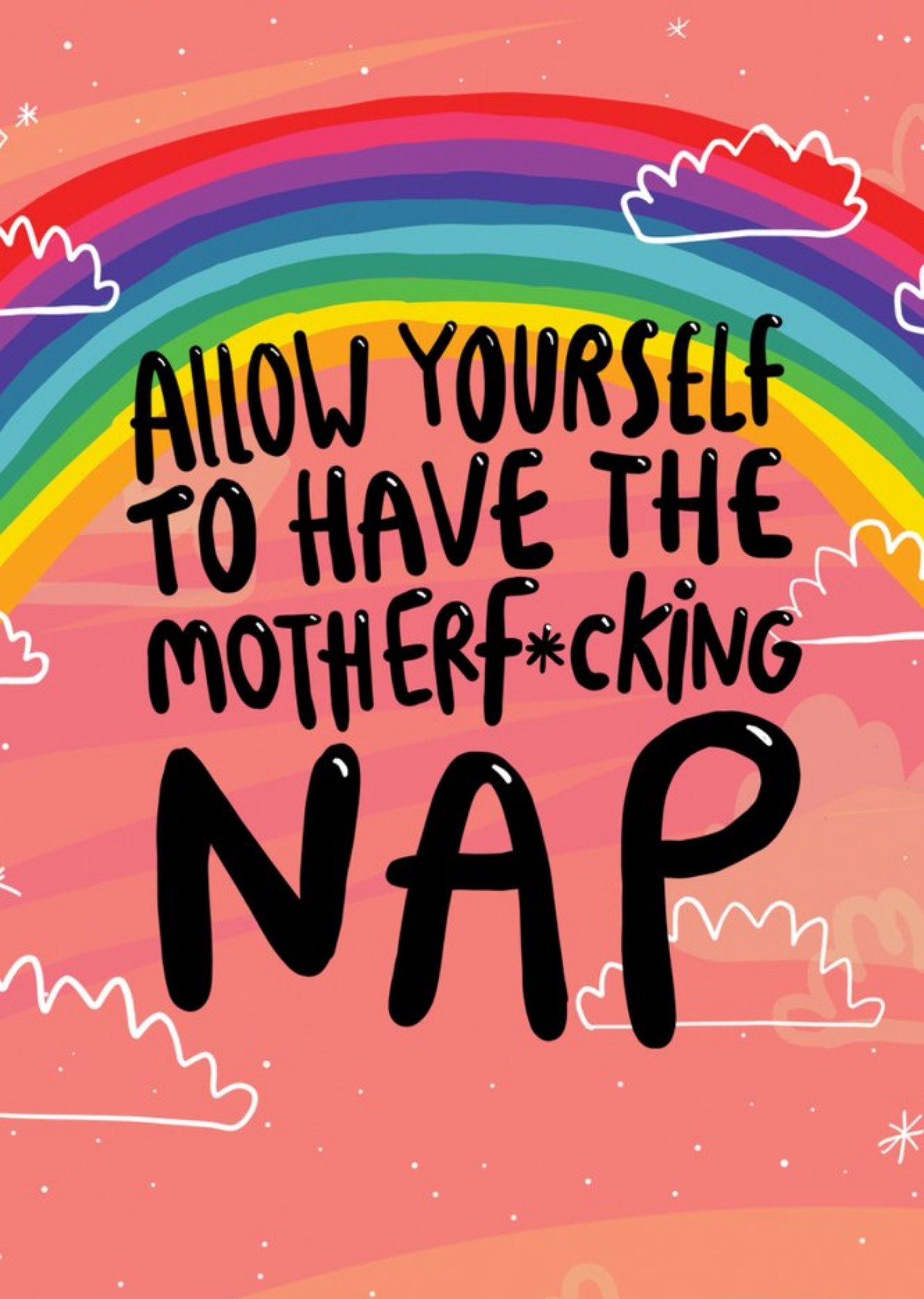 Rainbow Self Care Allow Yourself To Have The Nap Mental Health Just A Note Card Ecard