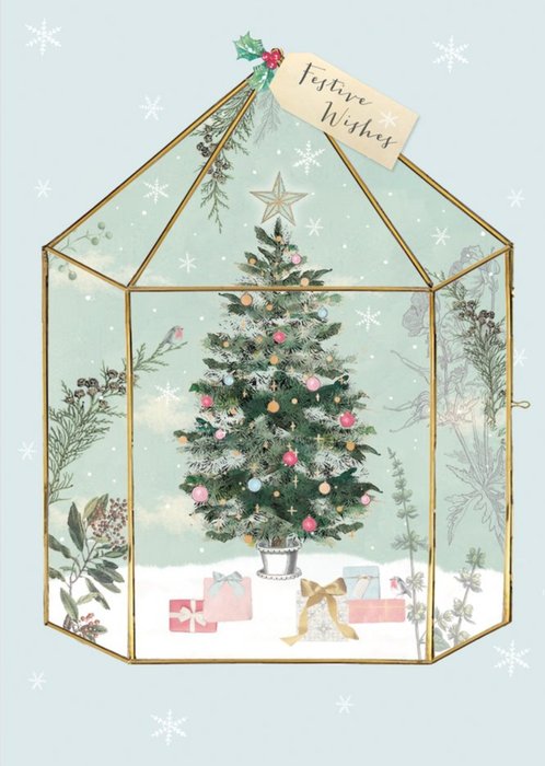 UKG Floral Terrarium Tree Christmas Card