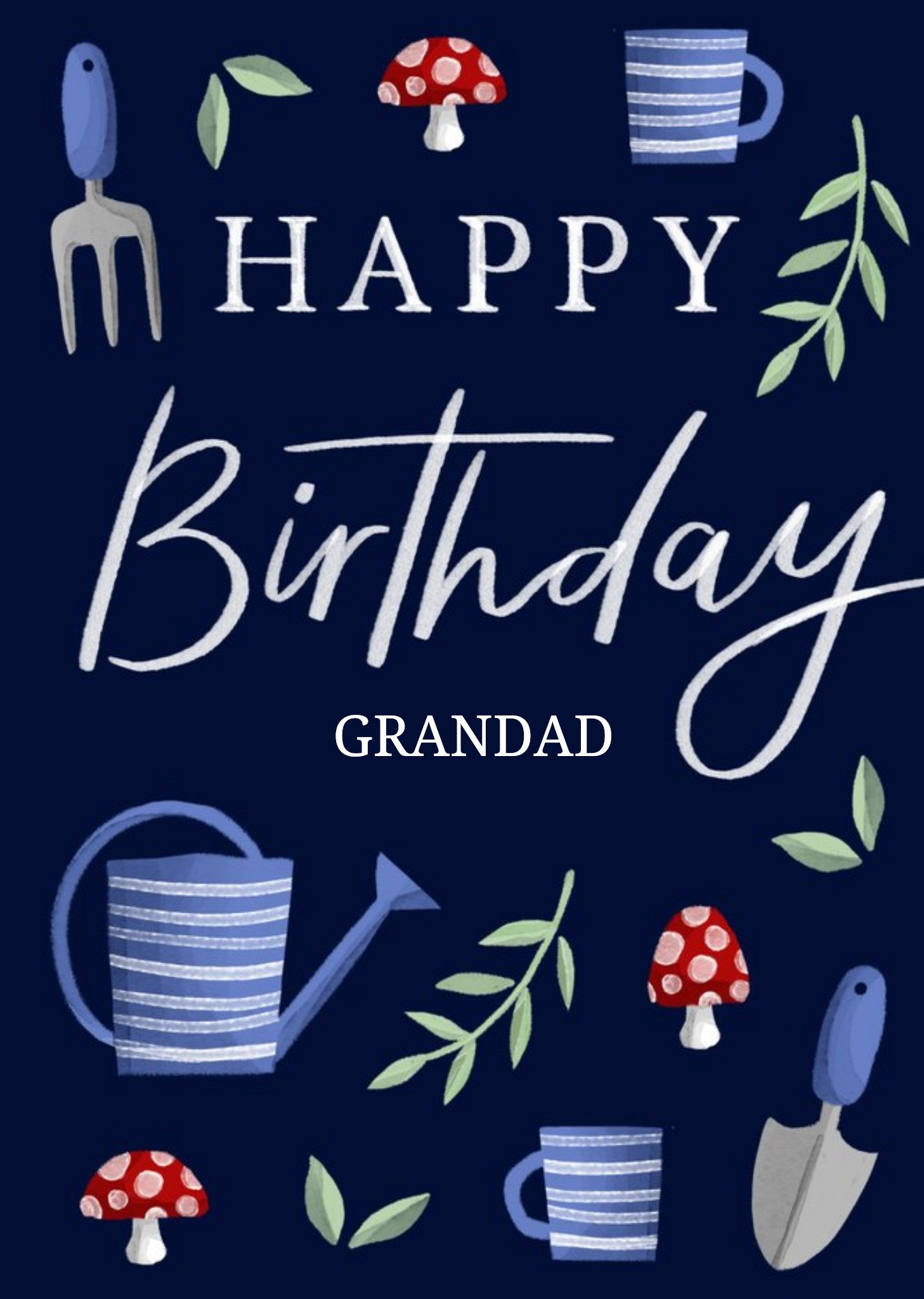 Okey Dokey Design Happy Birthday Grandad Gardening Illustrations Card Ecard