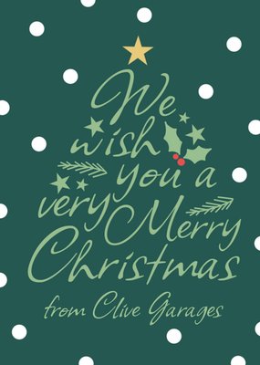 Festive Typography Calligraphy Christmas Tree Greetings Card