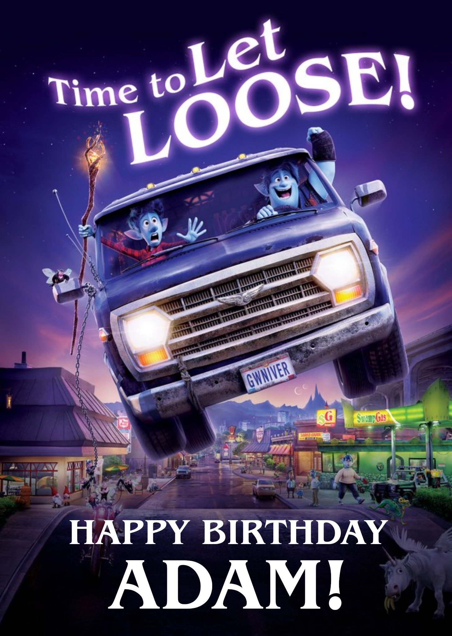 Disney Time To Let Loose Onward Birthday Card Ecard