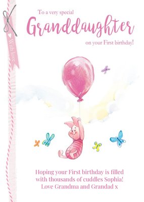 First Birthday Card - Winnie The Pooh - Piglet