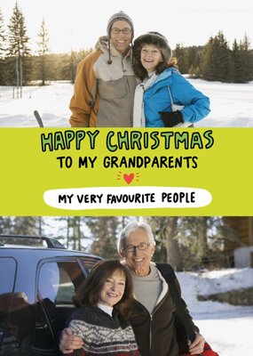 Happy Christmas To My Grandparents Photo Upload Card