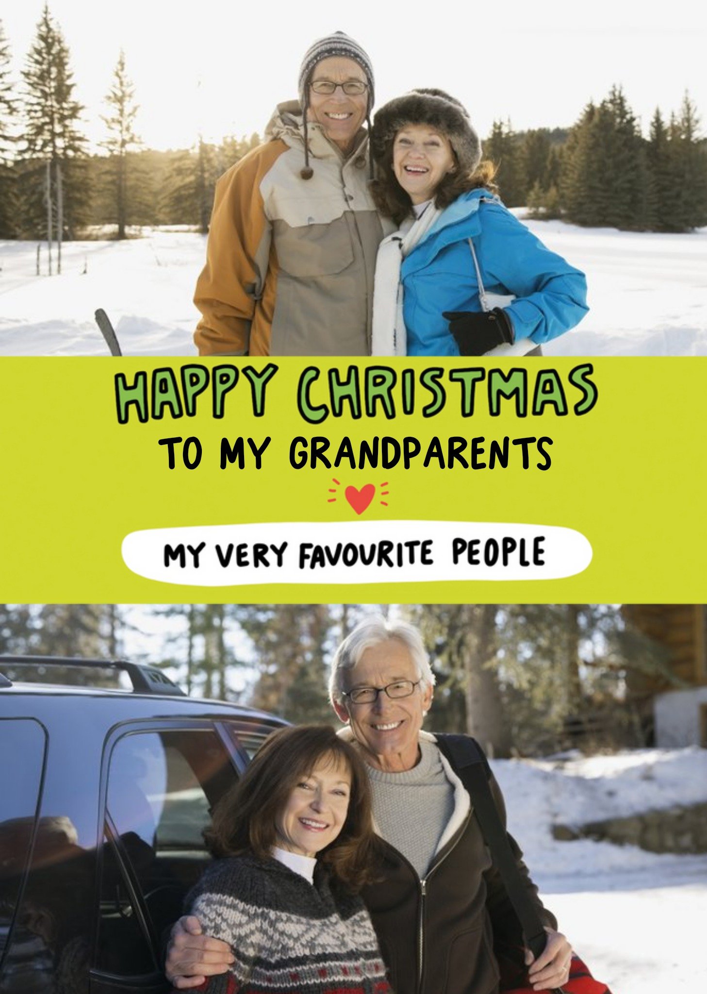 Happy Christmas To My Grandparents Photo Upload Card Ecard