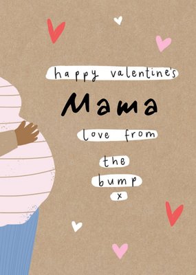 Illustrated From the Bump Pregnant Valentines Day Card