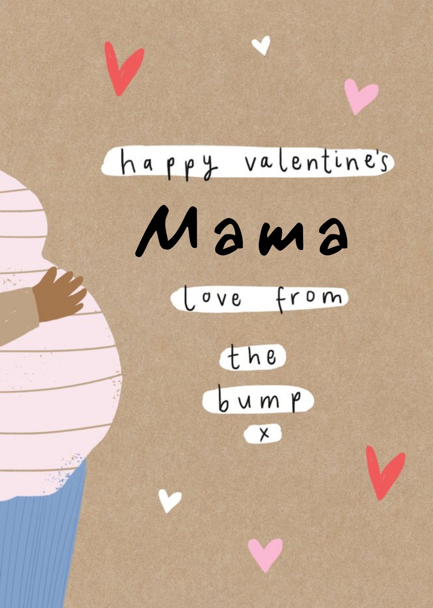 Moonpig Illustrated From The Bump Pregnant Valentines Day Card, Large