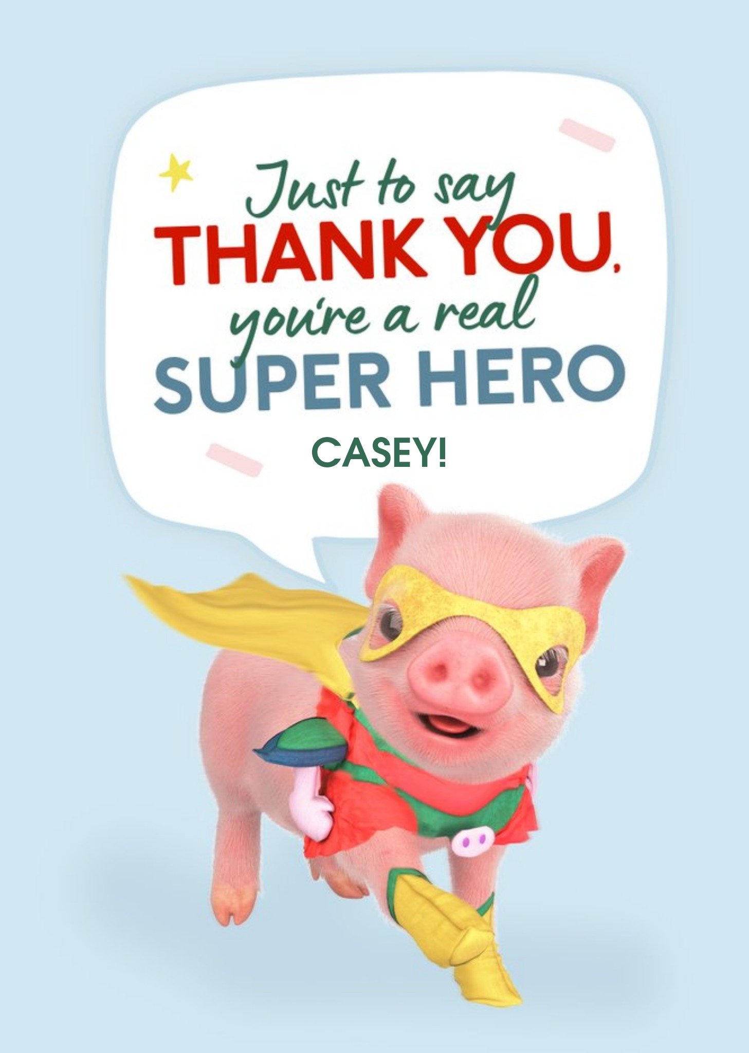 Exclusive s Super Hero Personalised Thank You Card Ecard