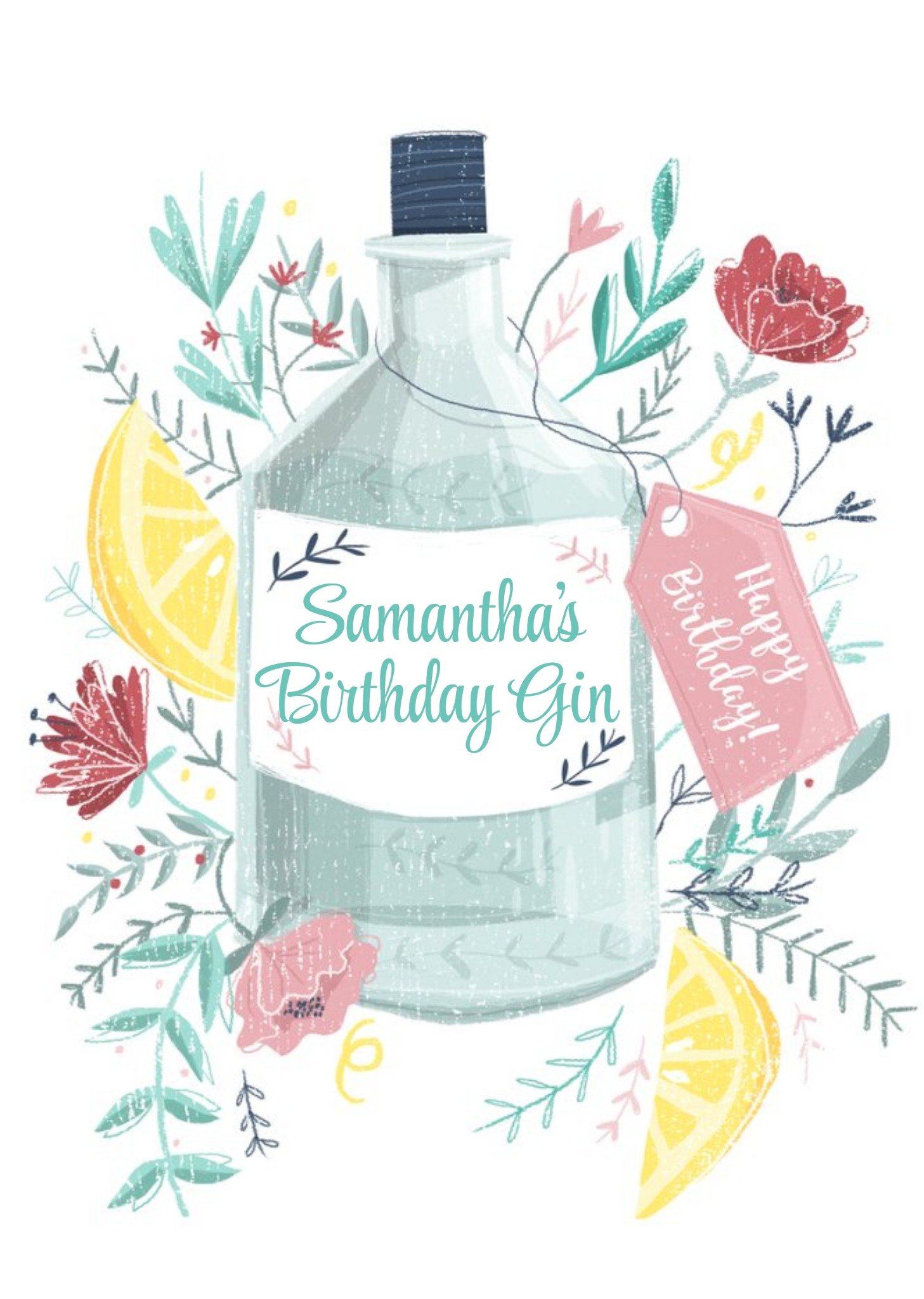 Moonpig Birthday Card - Birthday Gin - Alcohol - Gin And Tonic Ecard
