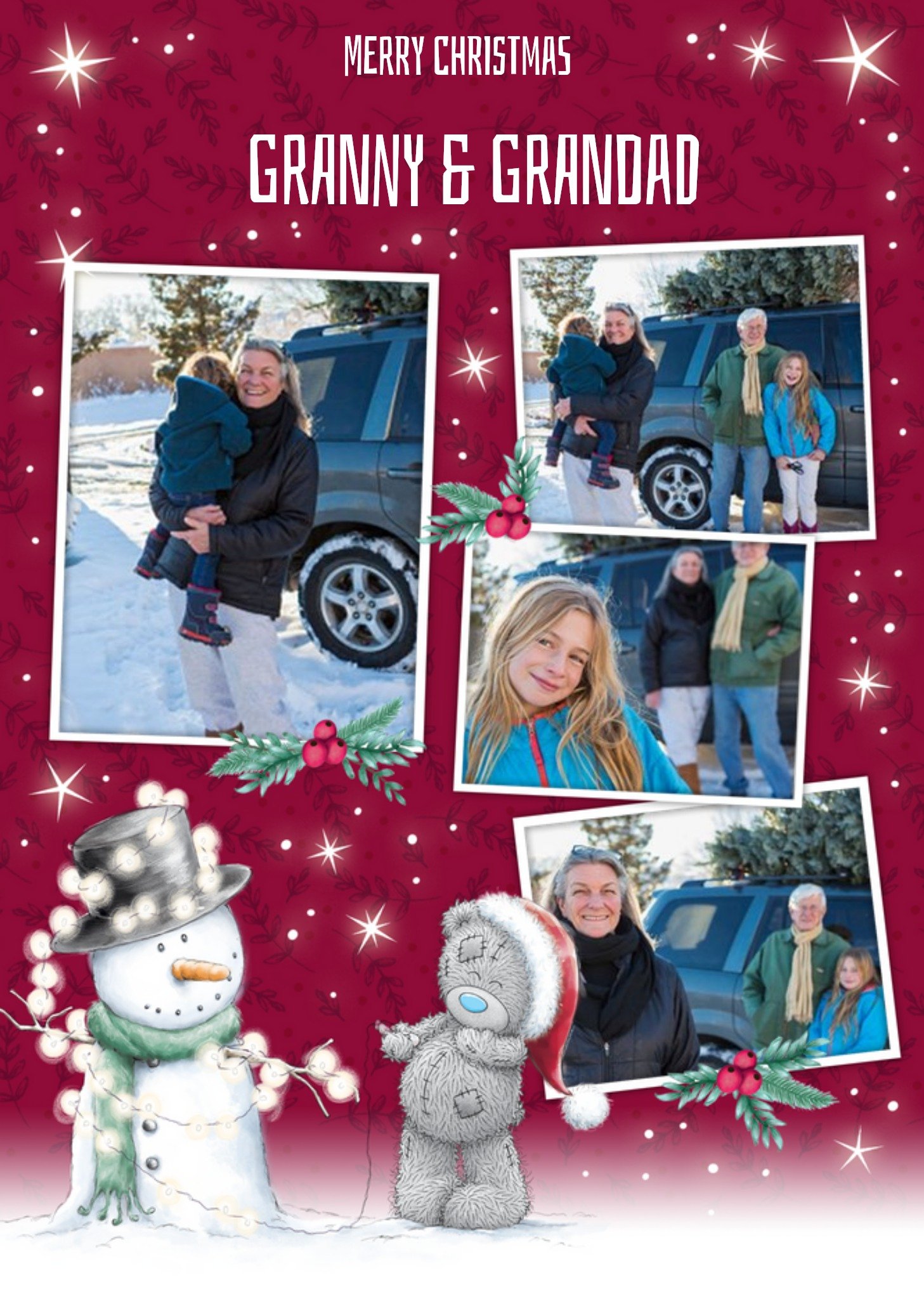 Me To You Tatty Teddy Photo Upload Christmas Card For Granny & Grandad Ecard