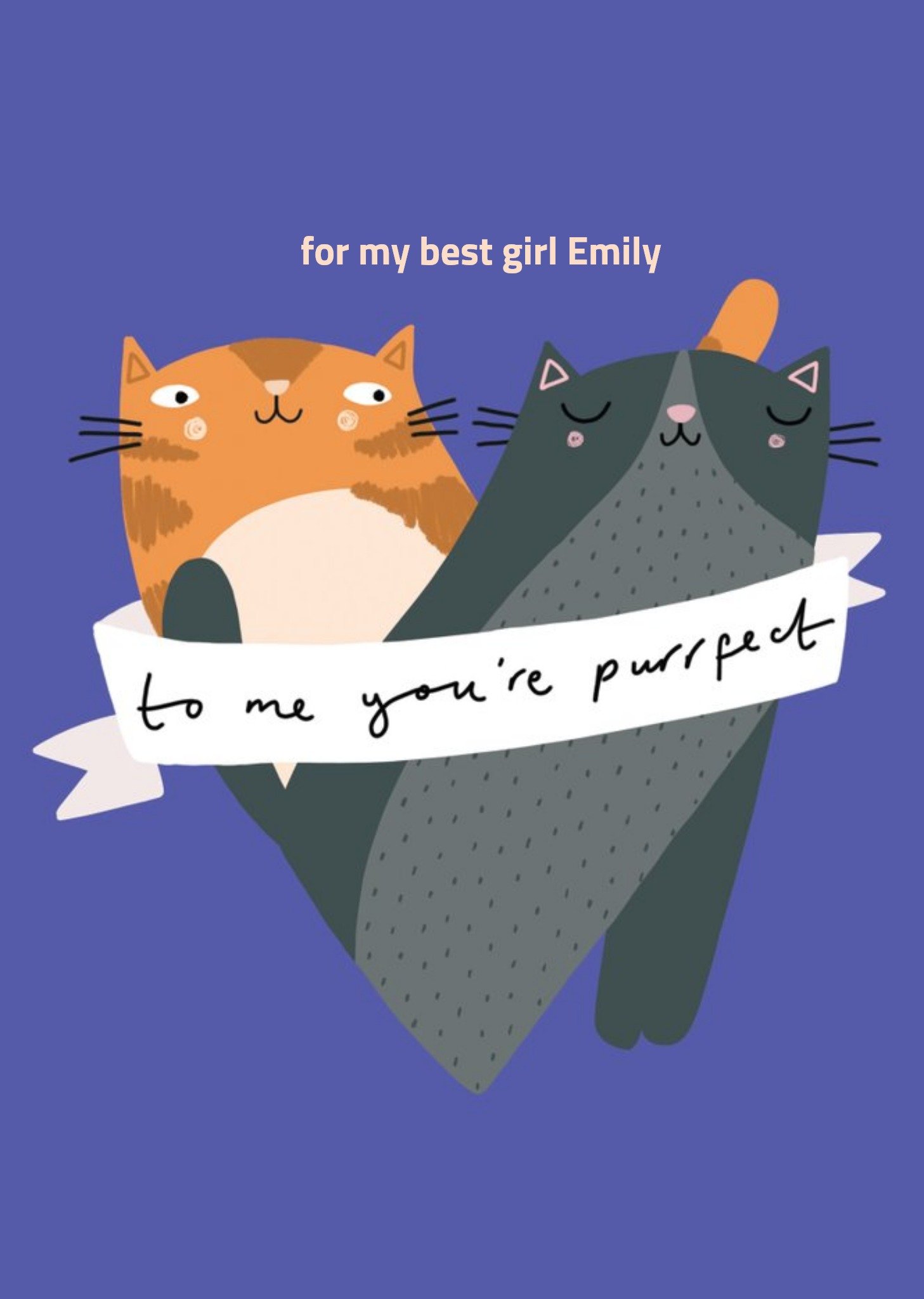 Two Cats Heart To Me You're Perfect Cute Card Ecard