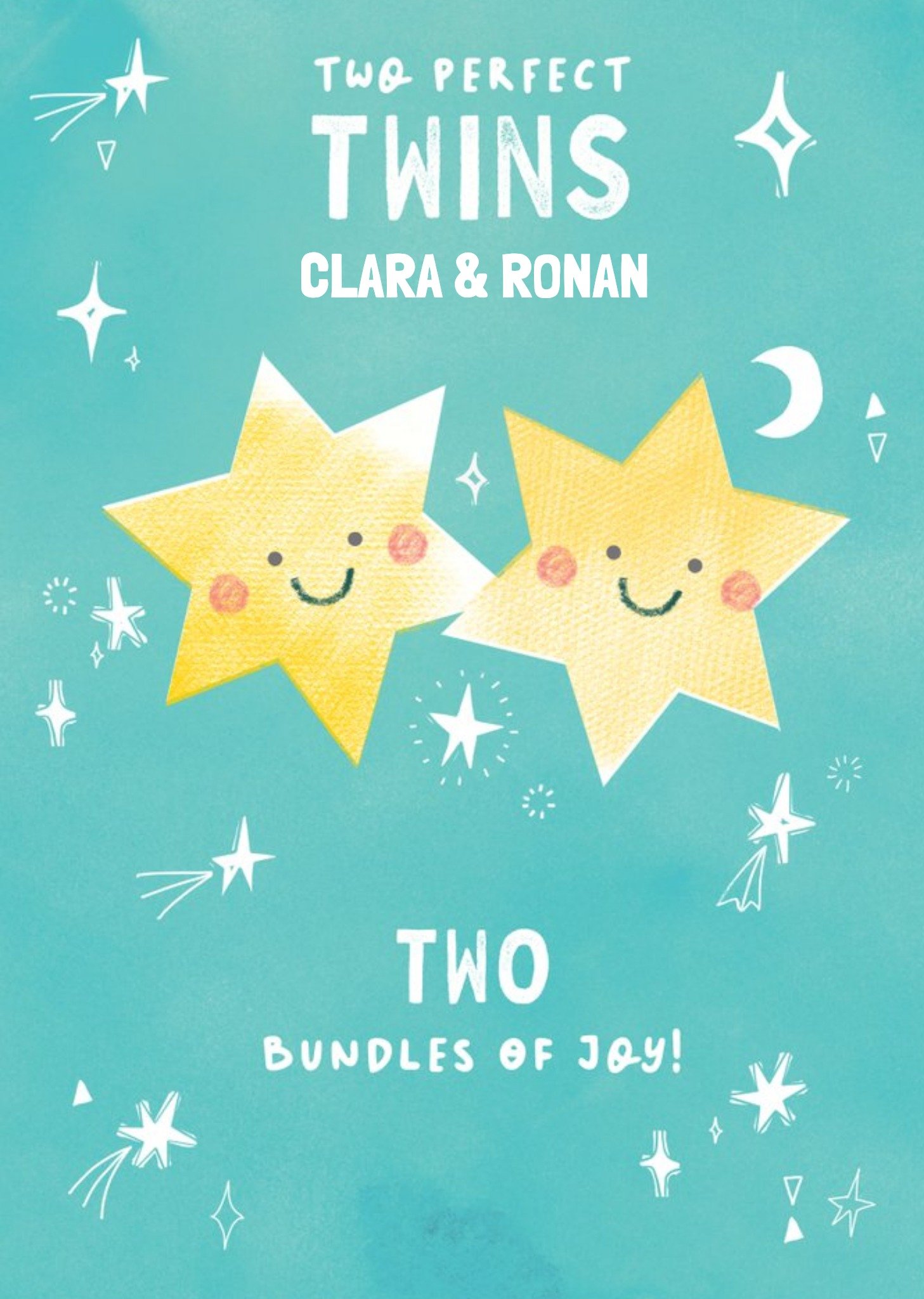 Two Bundles Of Joy Cute New Baby Twins Card Ecard