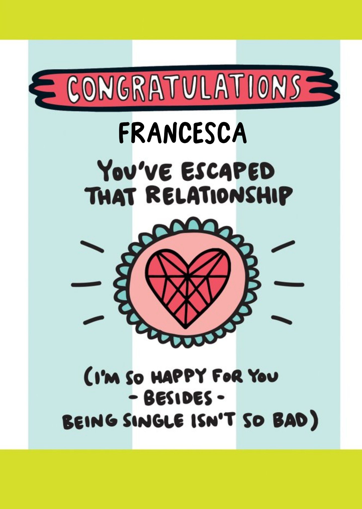 Moonpig Congratulations On Your Divorce Card, Large