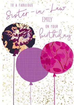 To A Fabulous-in-Law Balloon Illustration Birthday Card