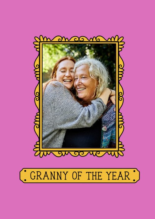 Bright Illustrative Frame Photo Upload Granny of the Year Card