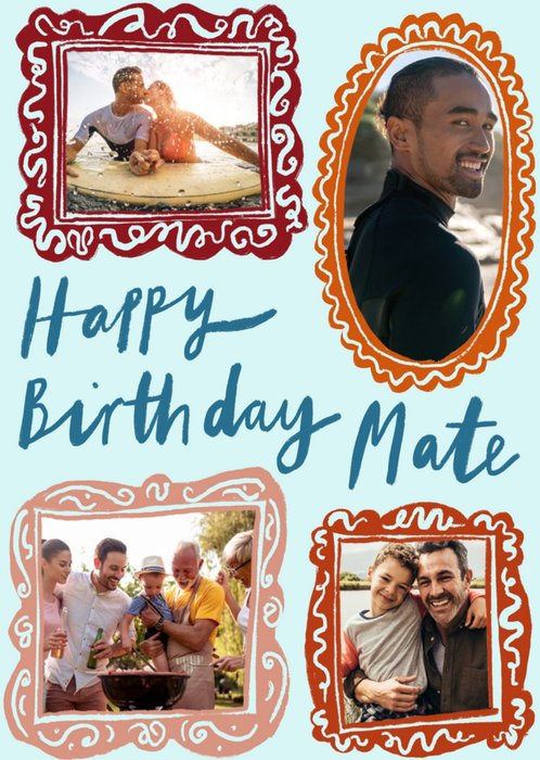 Katy Welsh Illustrated Frames Photo Upload Birthday Card