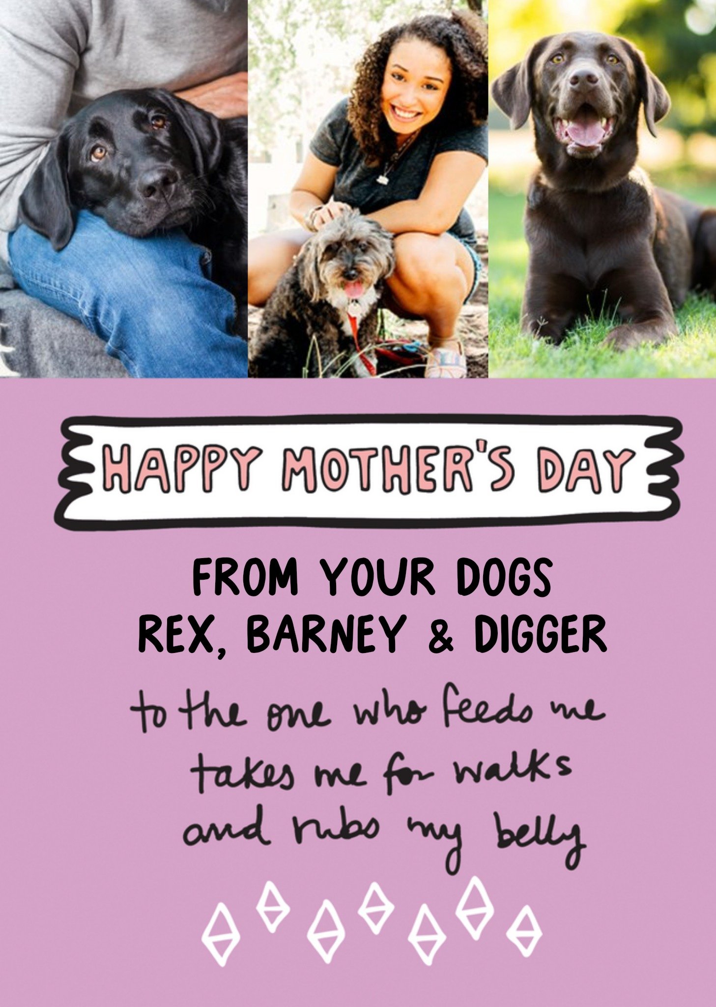 Moonpig Angela Chick Photo Upload Mother's Day Card From Your Dogs Ecard