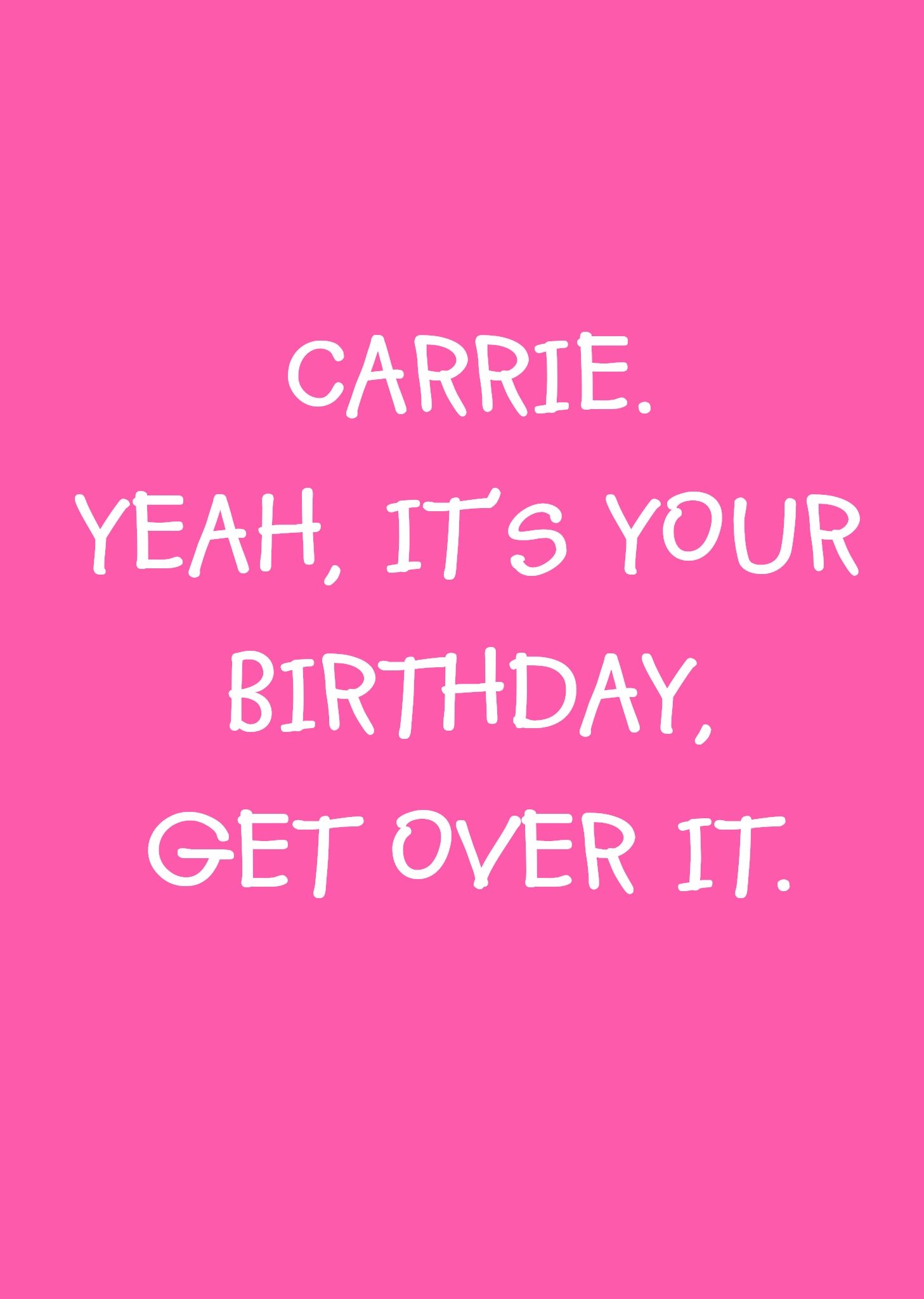 Moonpig Get Over It Funny Personalised Happy Birthday Card, Large