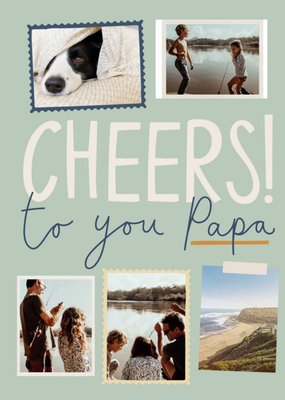 Handwritten Typography With Five Photo Frames Dad's Photo Upload Birthday Card