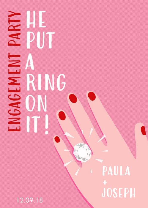 He Put A Ring On It Engagement Party Invitation