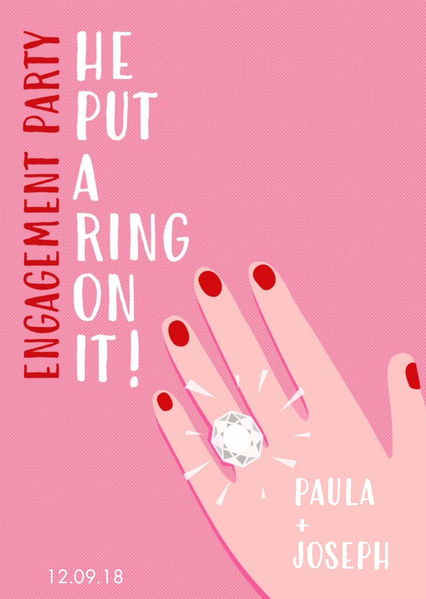 Moonpig He Put A Ring On It Engagement Party Invitation, Standard Card