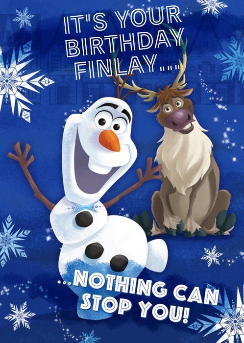 Disney Frozen Nothing Can Stop You Personalised Birthday Card