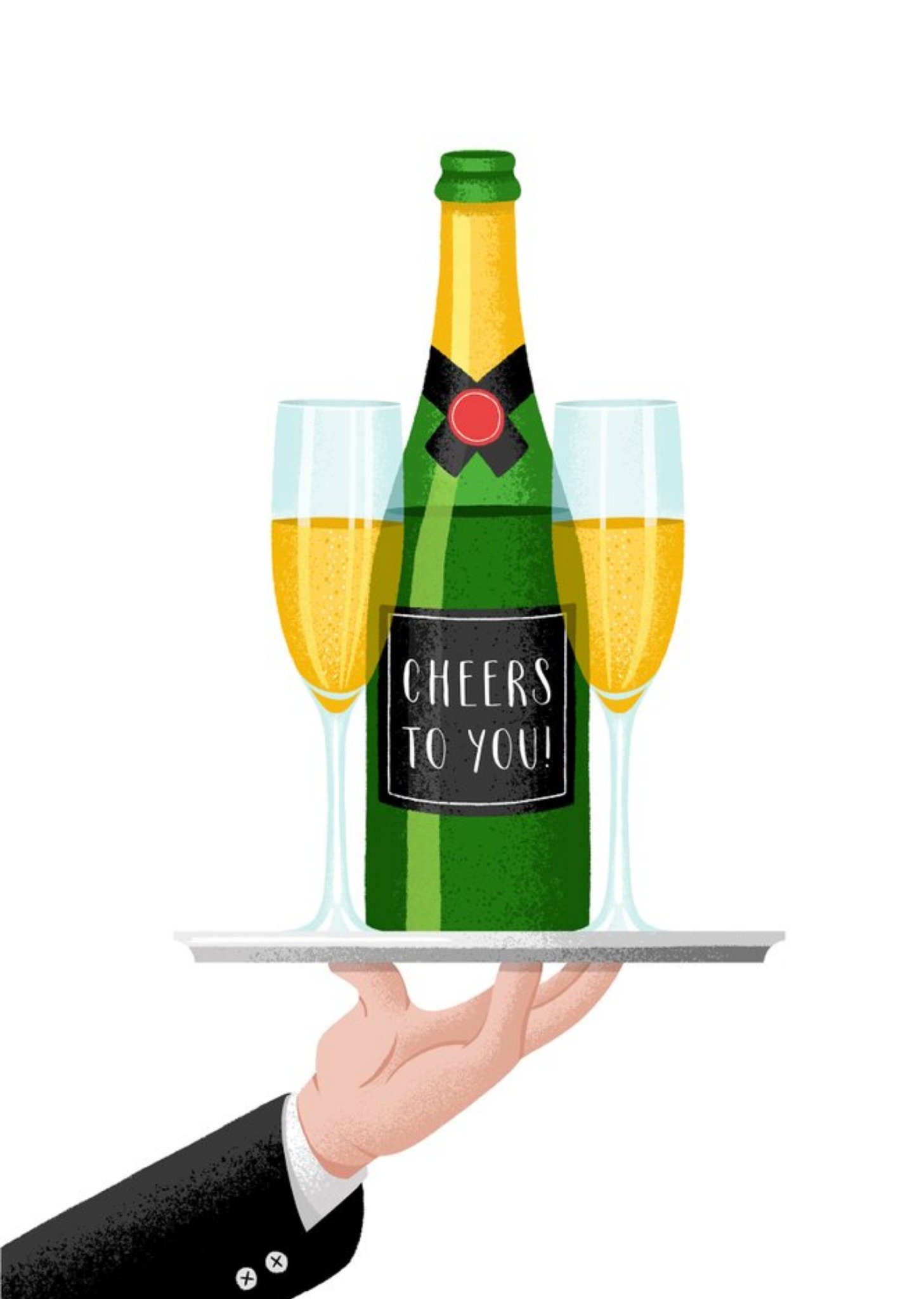 Moonpig Folio Cheers To You Champagne Congratulationscard, Large