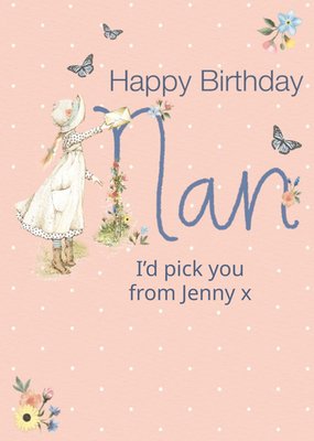 Clintons Nan Illustrated Floral Birthday Card