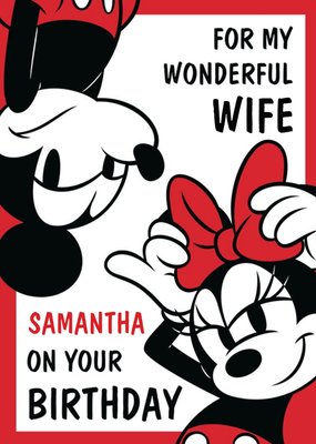 Disney Mickey And Minnie Mouse Wonderful Wife Birthday Card