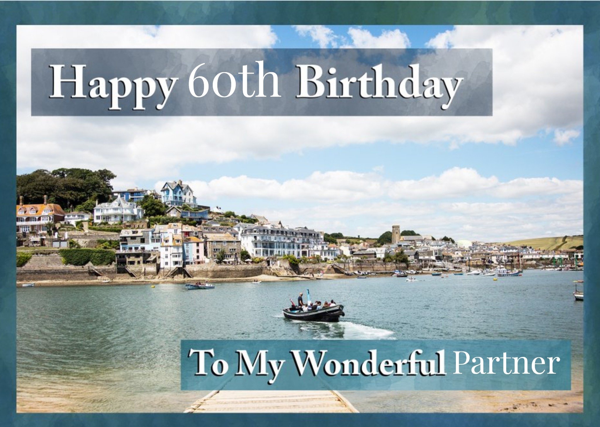 Moonpig Colourful Boat Photographic To My Wonderful Partner Birthday Card, Large