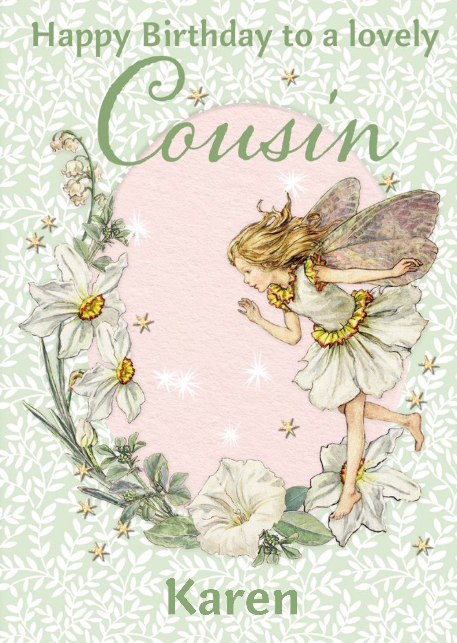 Flower Fairies Lovely Cousin Birthday Card, Large