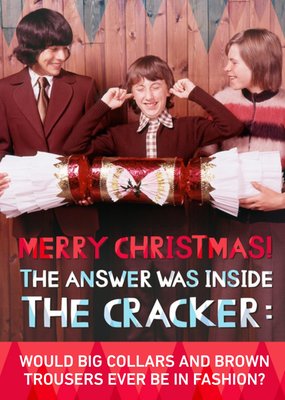 Rude Retro Giant Cracker Personalised Christmas Card
