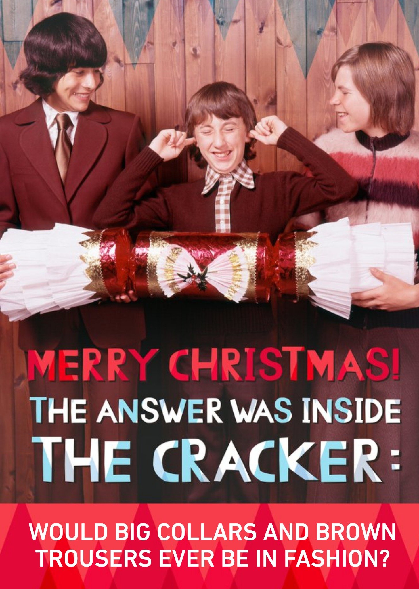 Rude Retro Giant Cracker Personalised Christmas Card Ecard