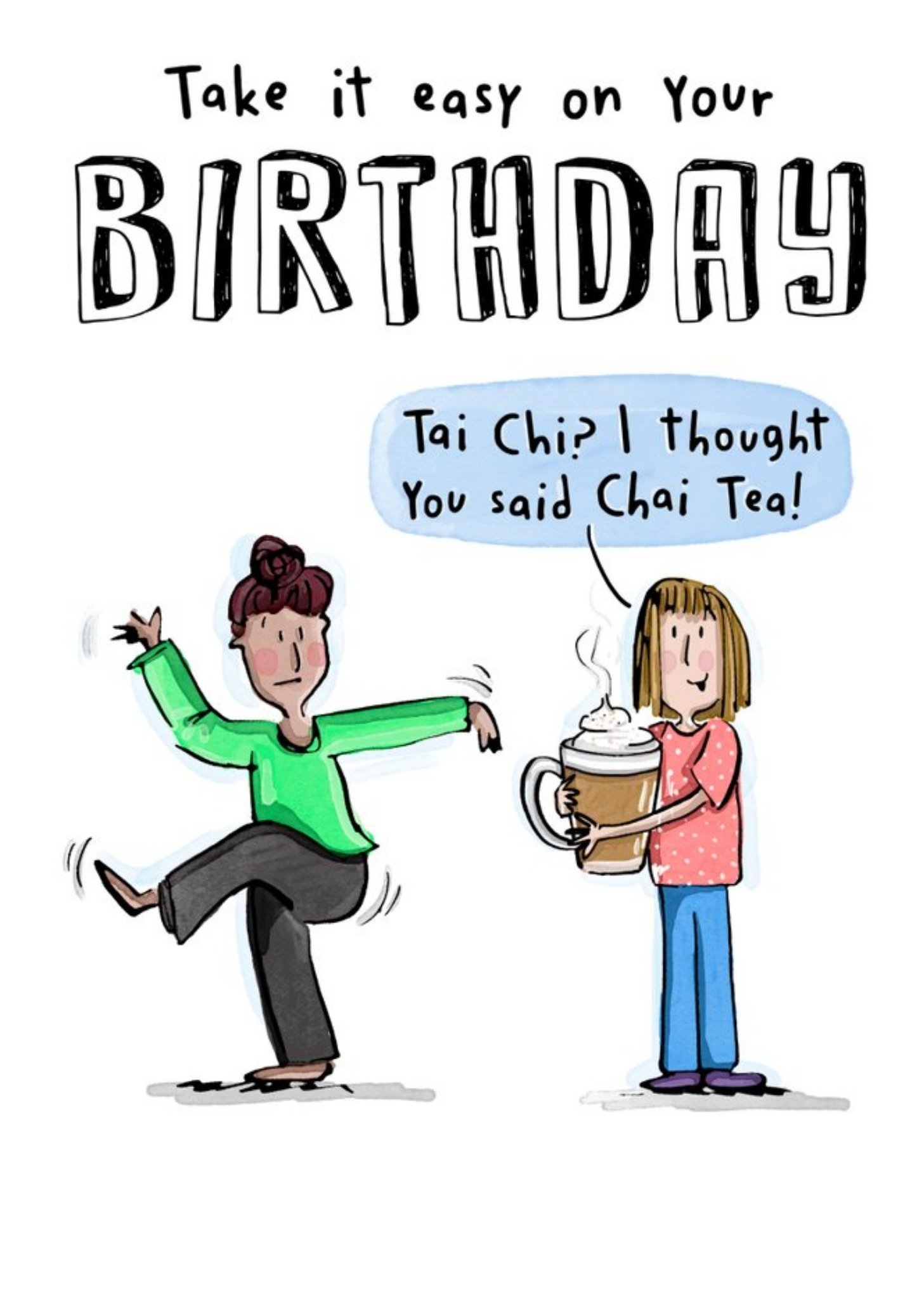 Good Sport Illustrated Tai Chi Pun Birthday Card Ecard