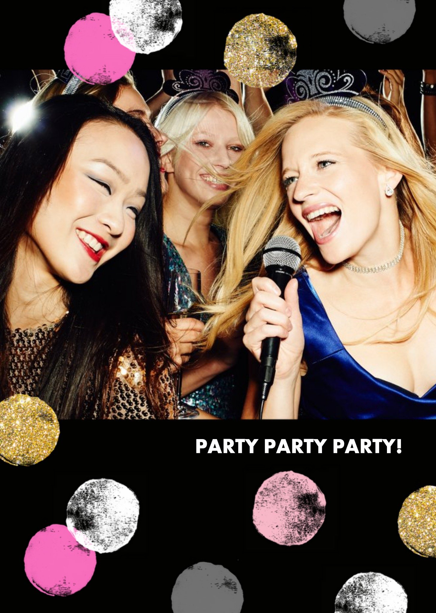 Moonpig Polka Dots Party Personalised Photo Upload Happy Birthday Card Ecard
