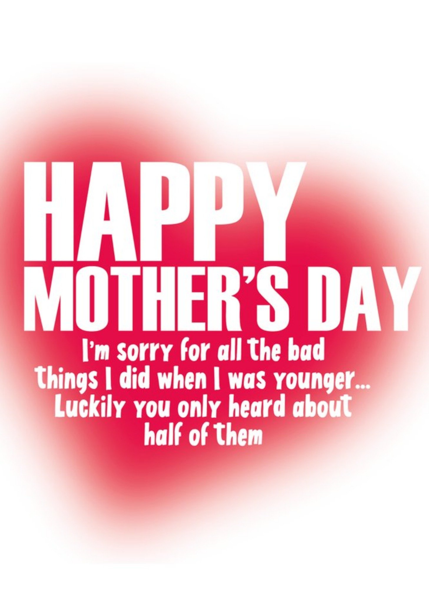 Banter King Typographic Blurred Heart Mothers Day Card Ecard