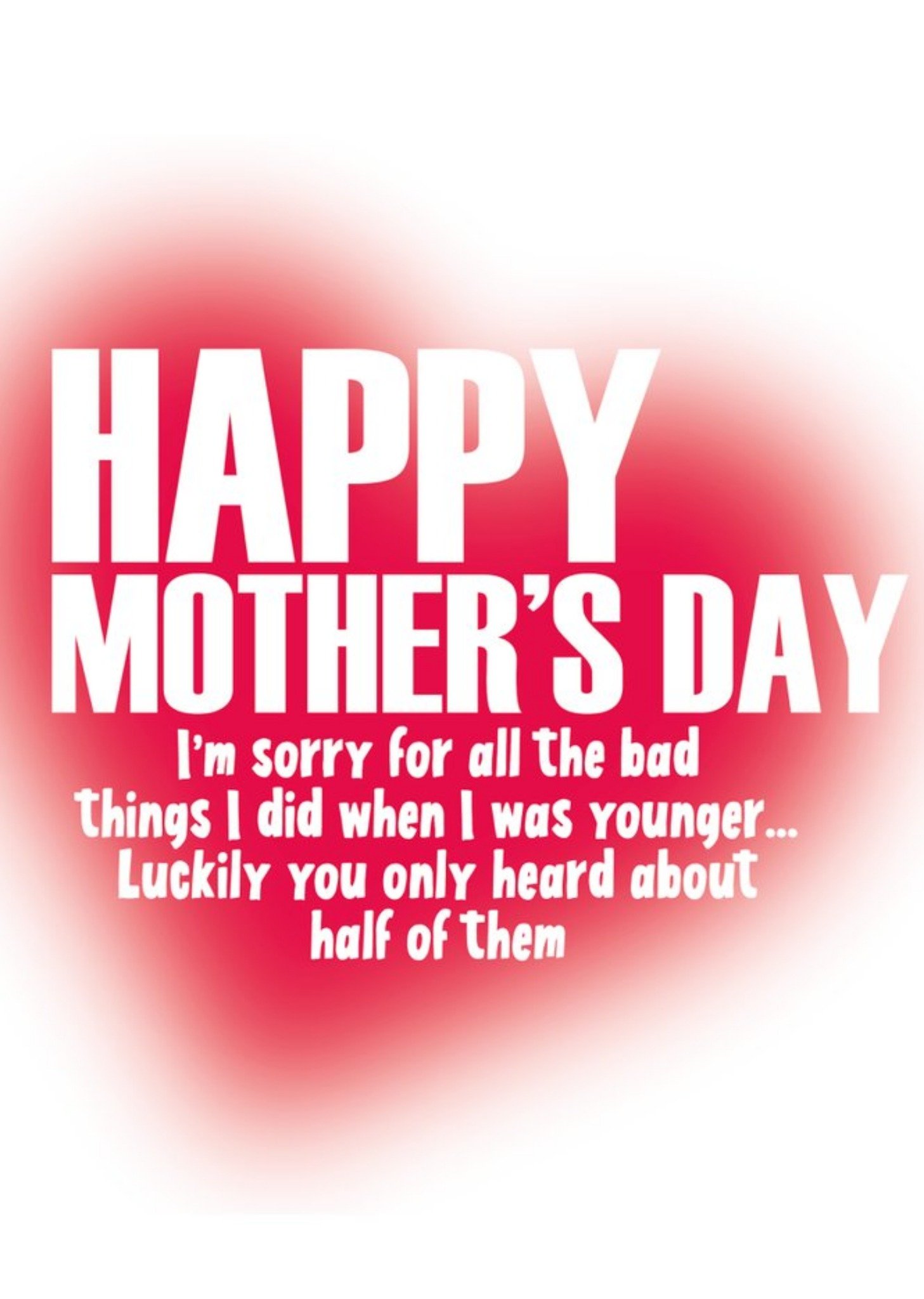 Banter King Typographic Blurred Heart Mothers Day Card