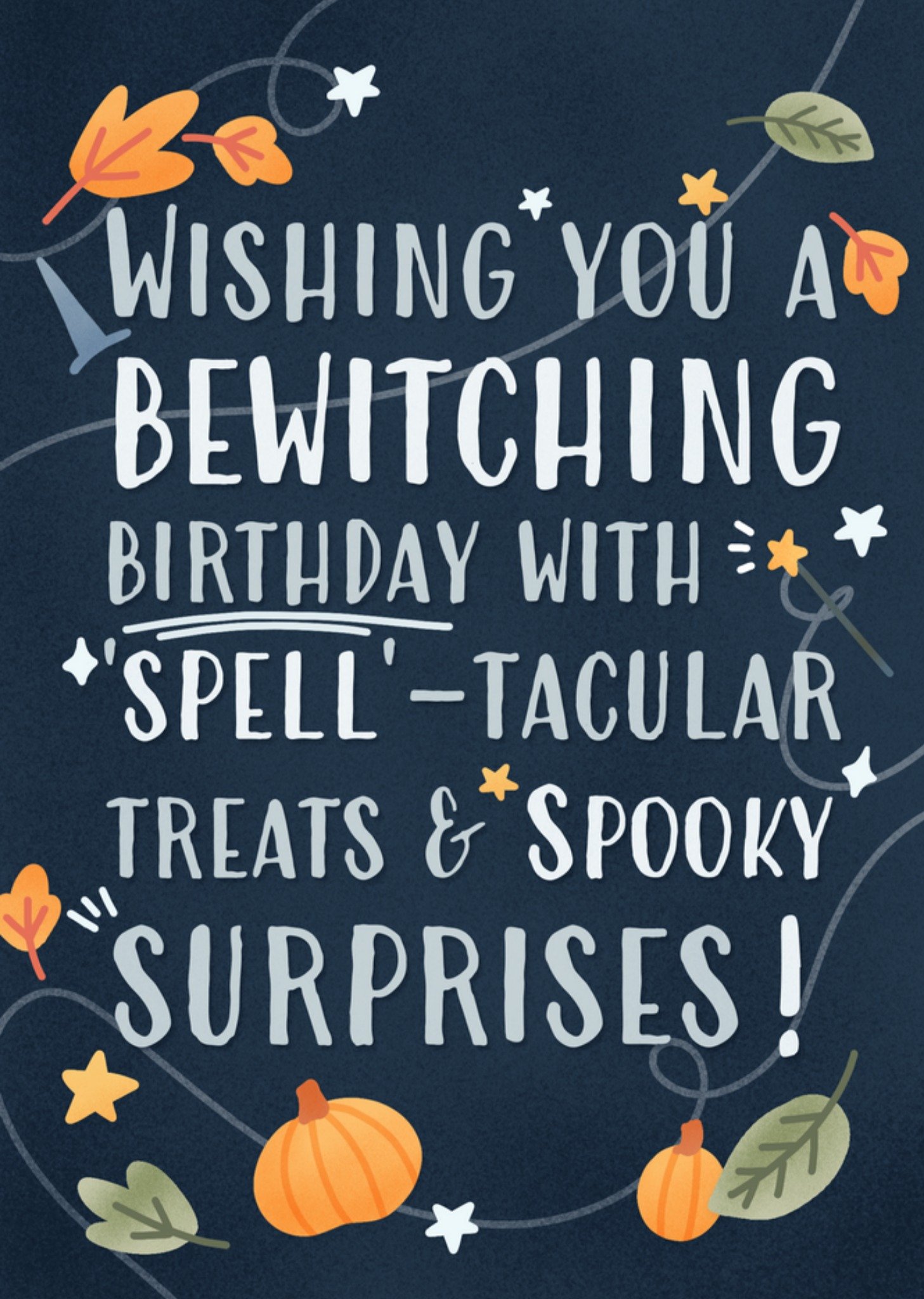 Moonpig Spooky Surprises Bewitching Birthday Card, Large