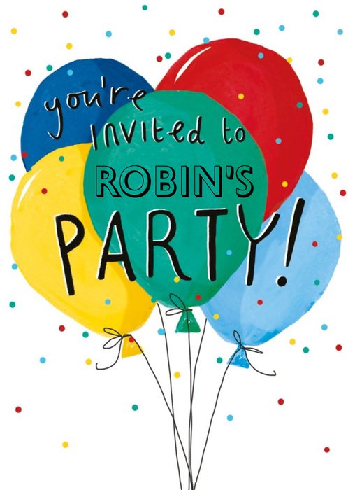 Clintons bright balloons party invitation
