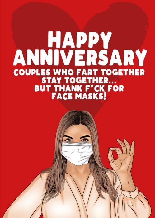Covid19  Couples Who Fart Together Stay Together Happy Anniversary Card